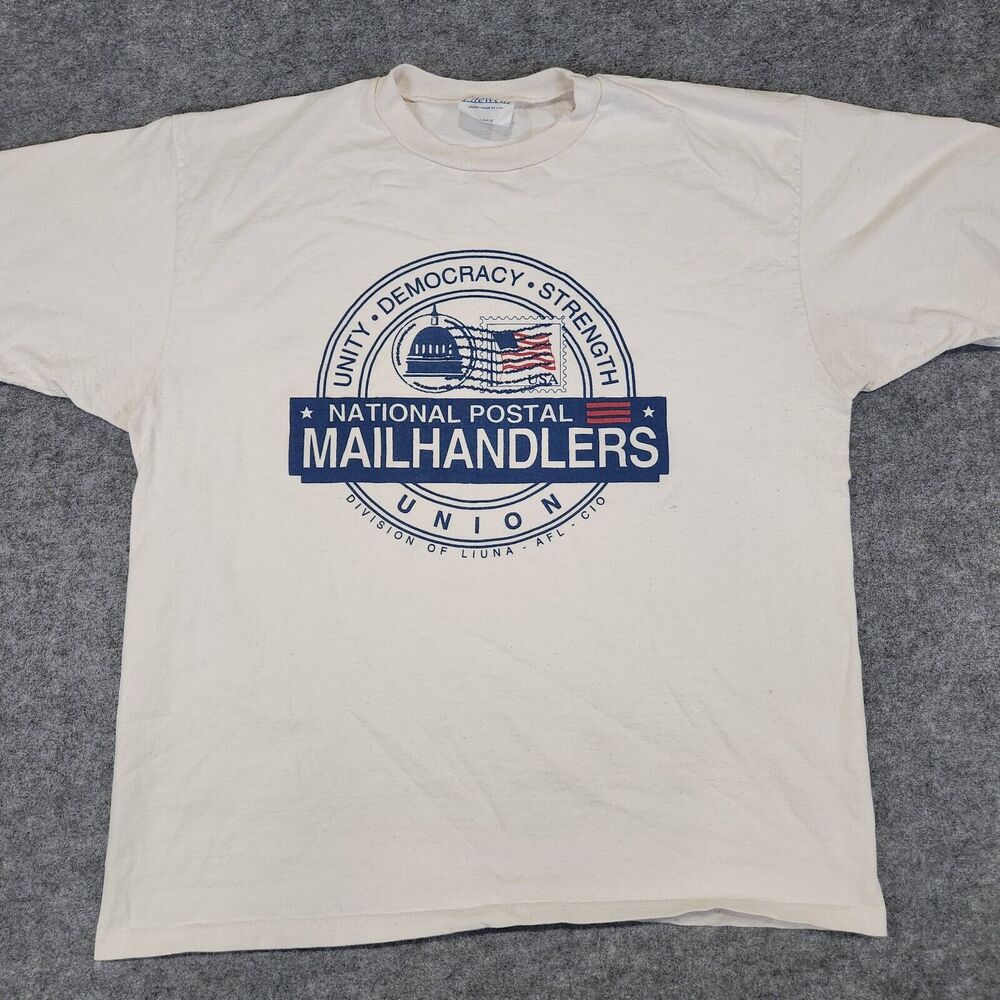 VTG NPMHU National Postal Mailhandlers Union Mens XL‎ USA Single Stitch T Shirt - Picture 2 of 12